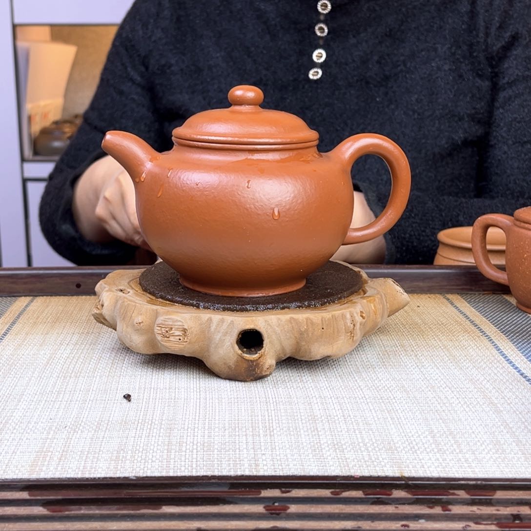 紫砂茶壶宜兴朱泥420cc