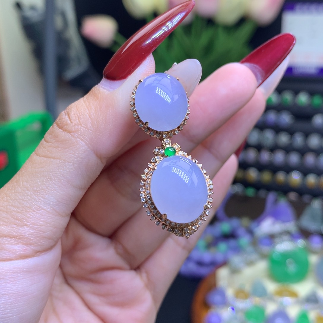 翡翠颈饰18K金镶嵌天然