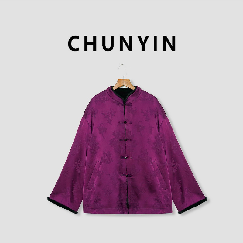 李心儿【顾芊芊外套双面穿】LBHF新中式设计师提花夹棉外套29558