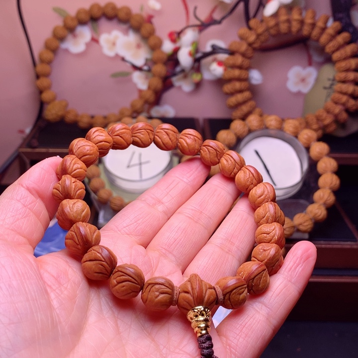 桃核手串白**至龙纹桃核