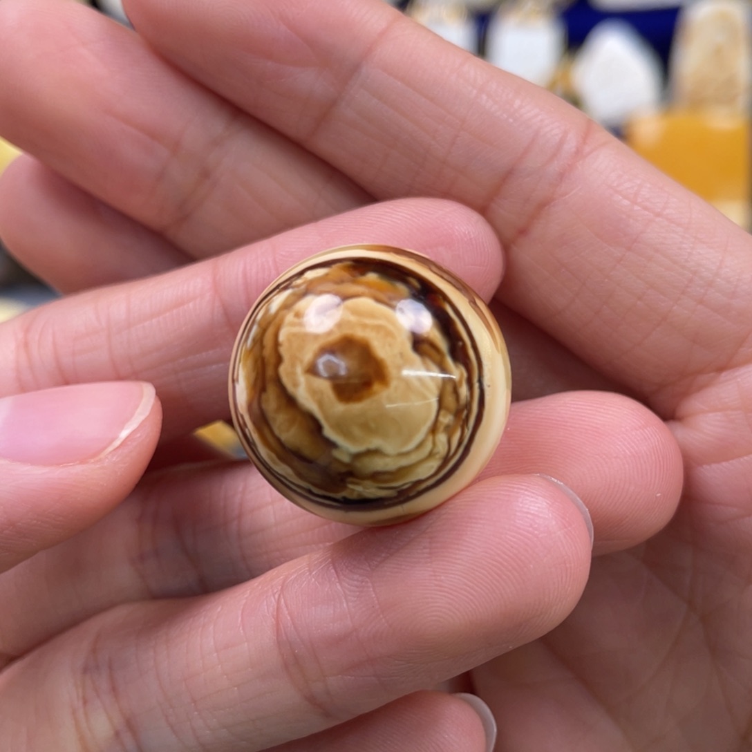 蜜蜡裸石未镶嵌琥珀蜜蜡珠子卡22.2mm