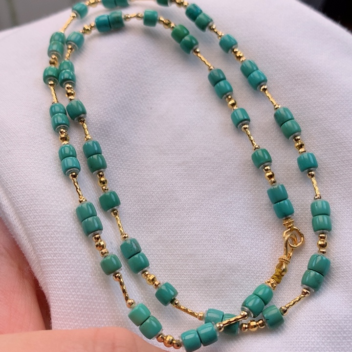 绿松石珠宝奇石18K金镶嵌