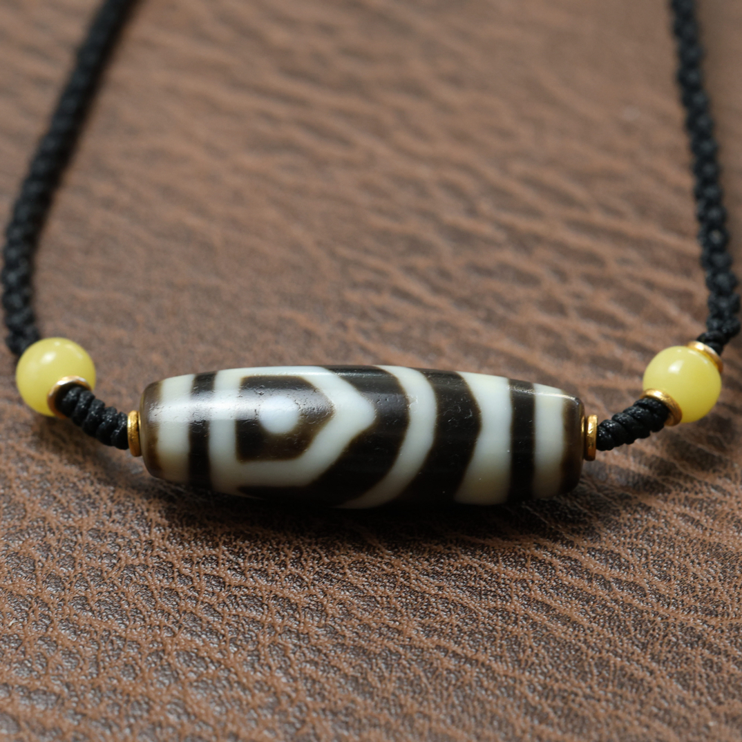 双鱼两眼天珠锁骨链真品男女同款约37*11mm时尚百搭简约