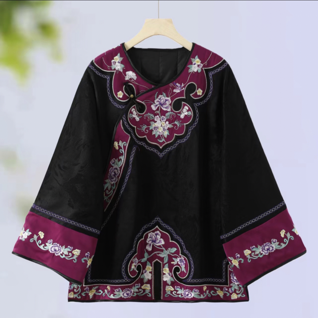 ［专柜订制］新中式重工刺绣如意夹棉加厚太太服福利款