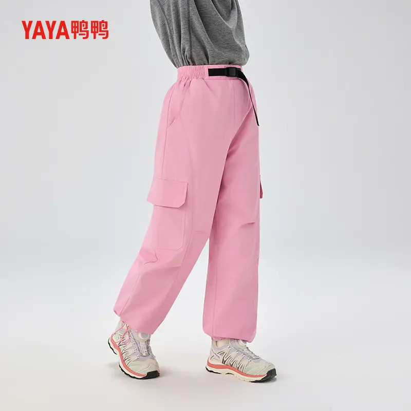YAYA/鸭鸭童装羽绒工装裤加厚保暖男女童中大童户外运动休闲裤
