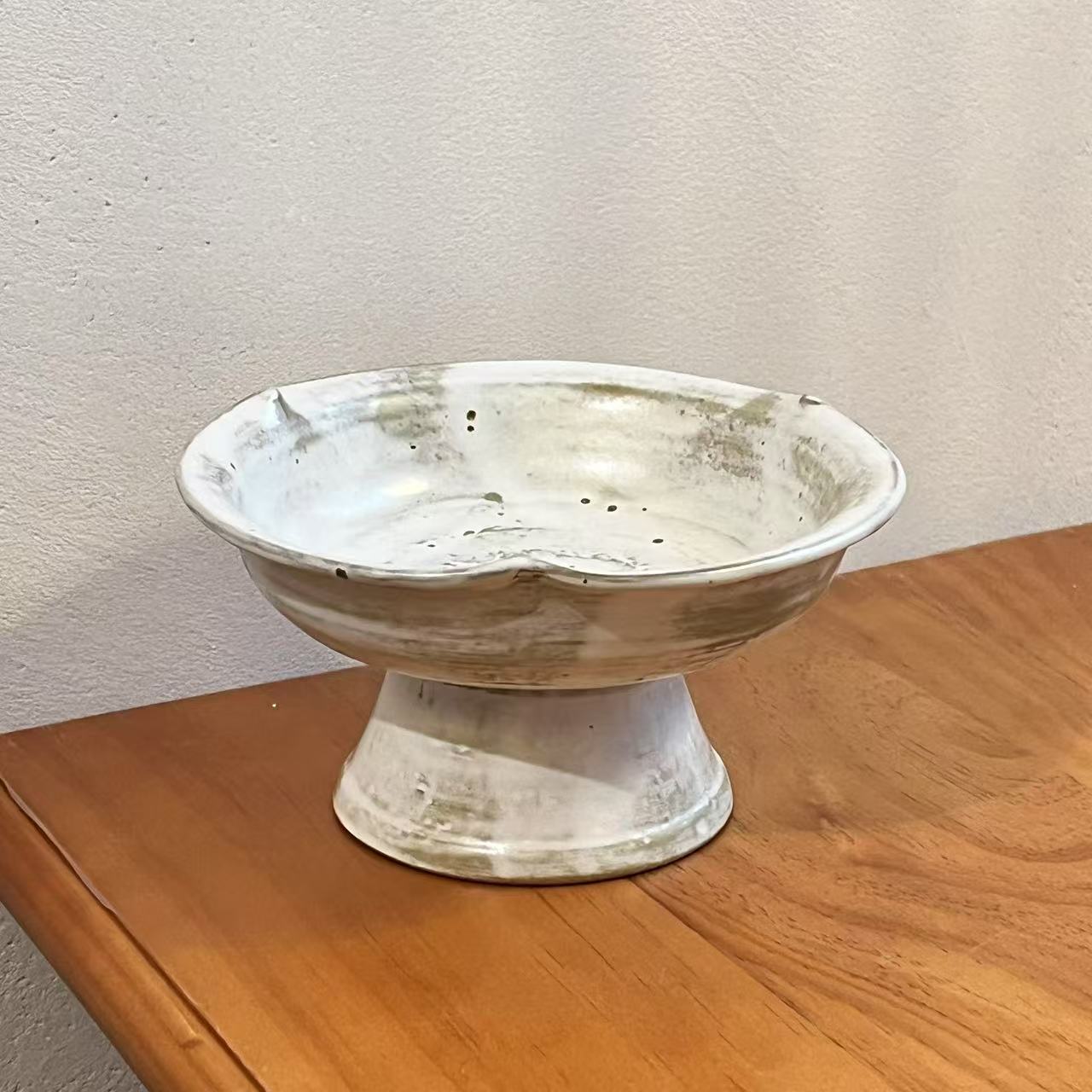 《食野》高脚花口盘 