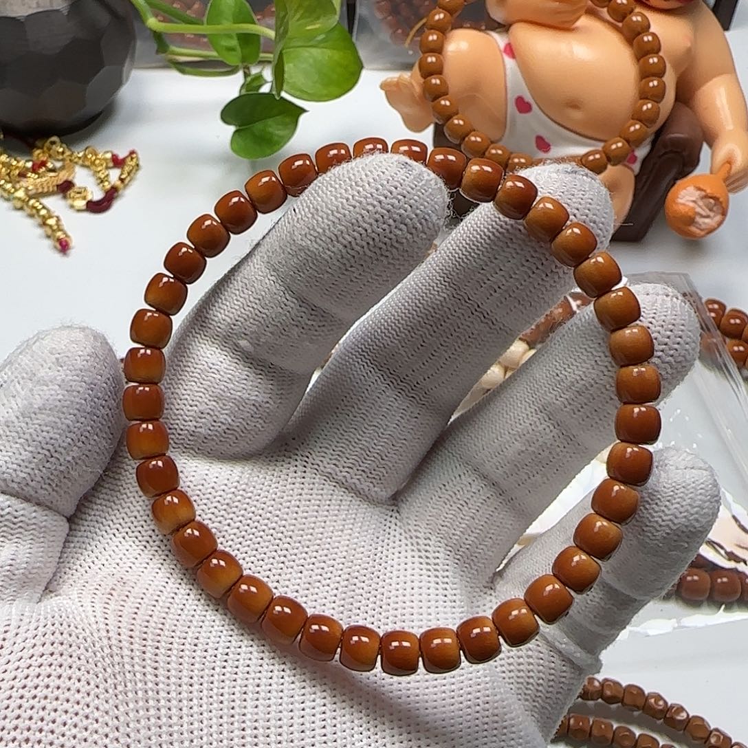 橄榄核手串/手链老挝核尖单圈6.3