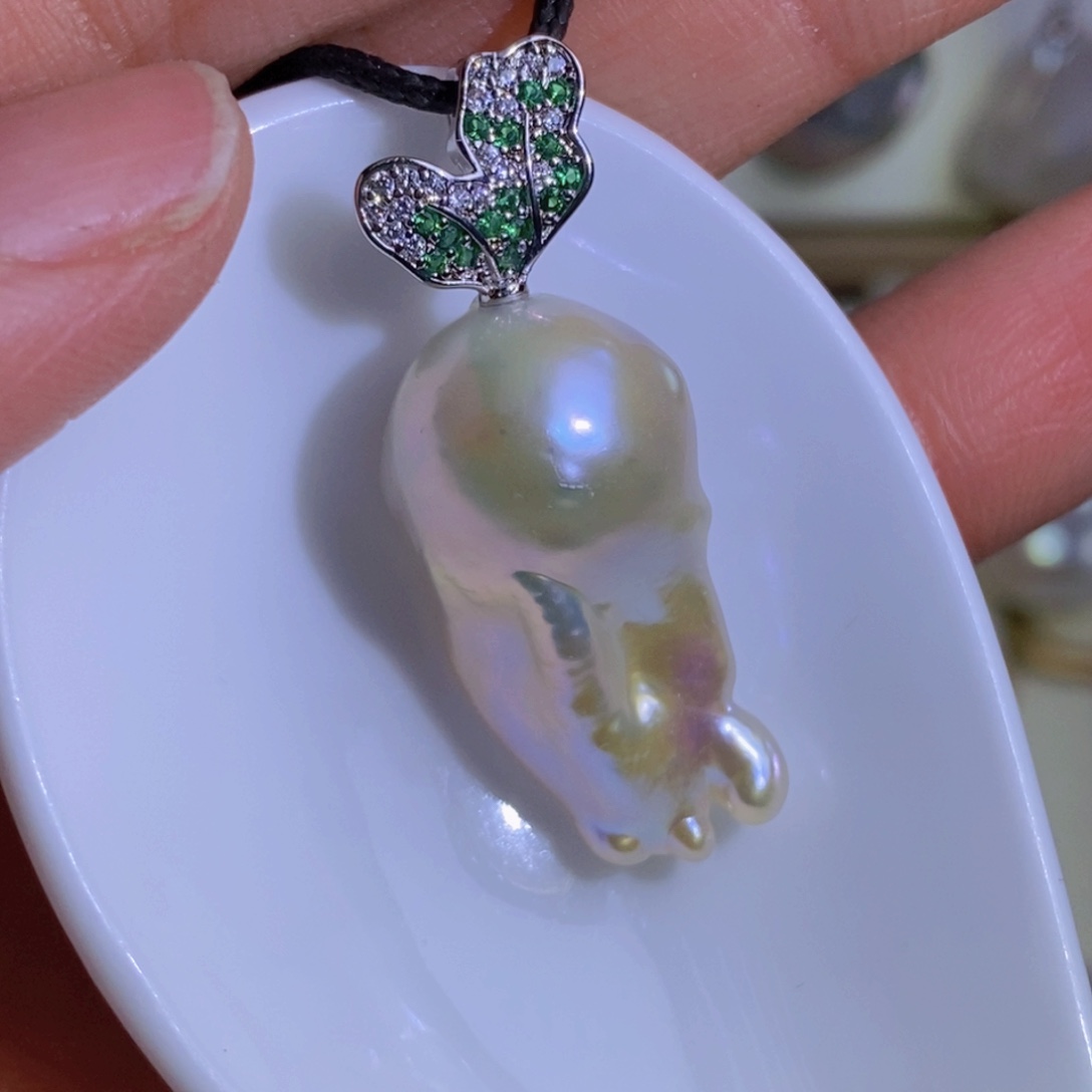 银S925镶嵌天然淡水珍珠淡水珍珠