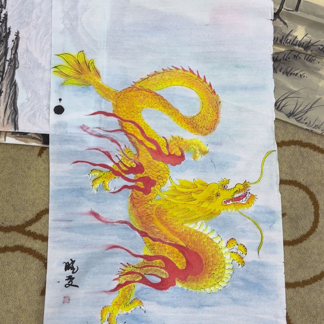 国画三处花鸟作品童