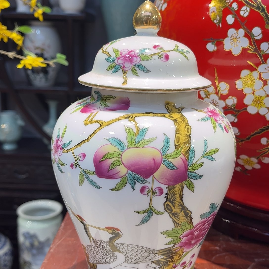 陶景德镇陶瓷将军罐一个