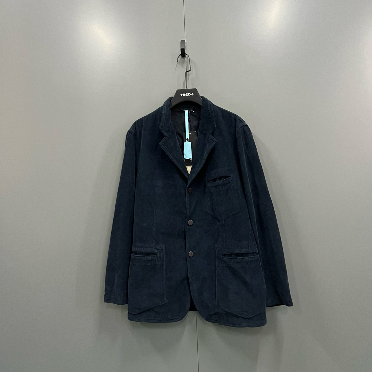 95新 GIORGIO ARMANI/阿玛尼 （bb1）藏青色灯芯绒西服 54码/206743