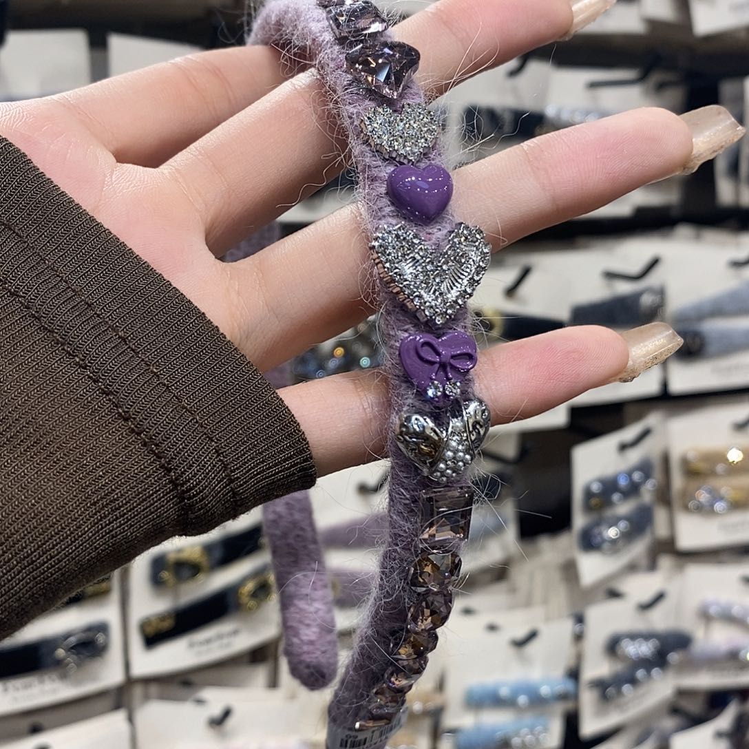 布艺铁合金兔毛发箍