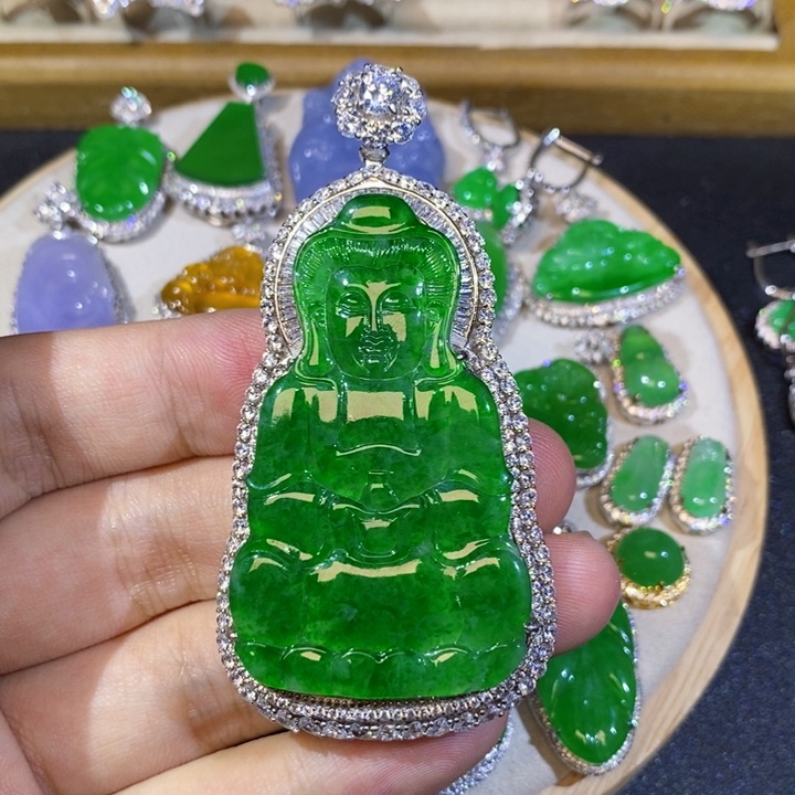 翡翠银S925镶嵌颈饰