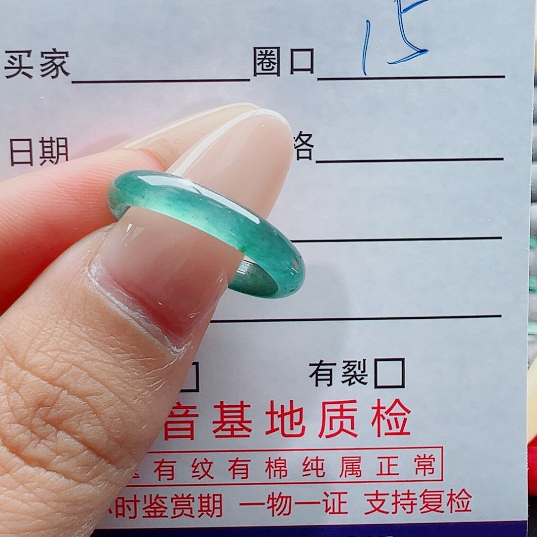 未镶嵌戒指翡翠莫*卡戒圈