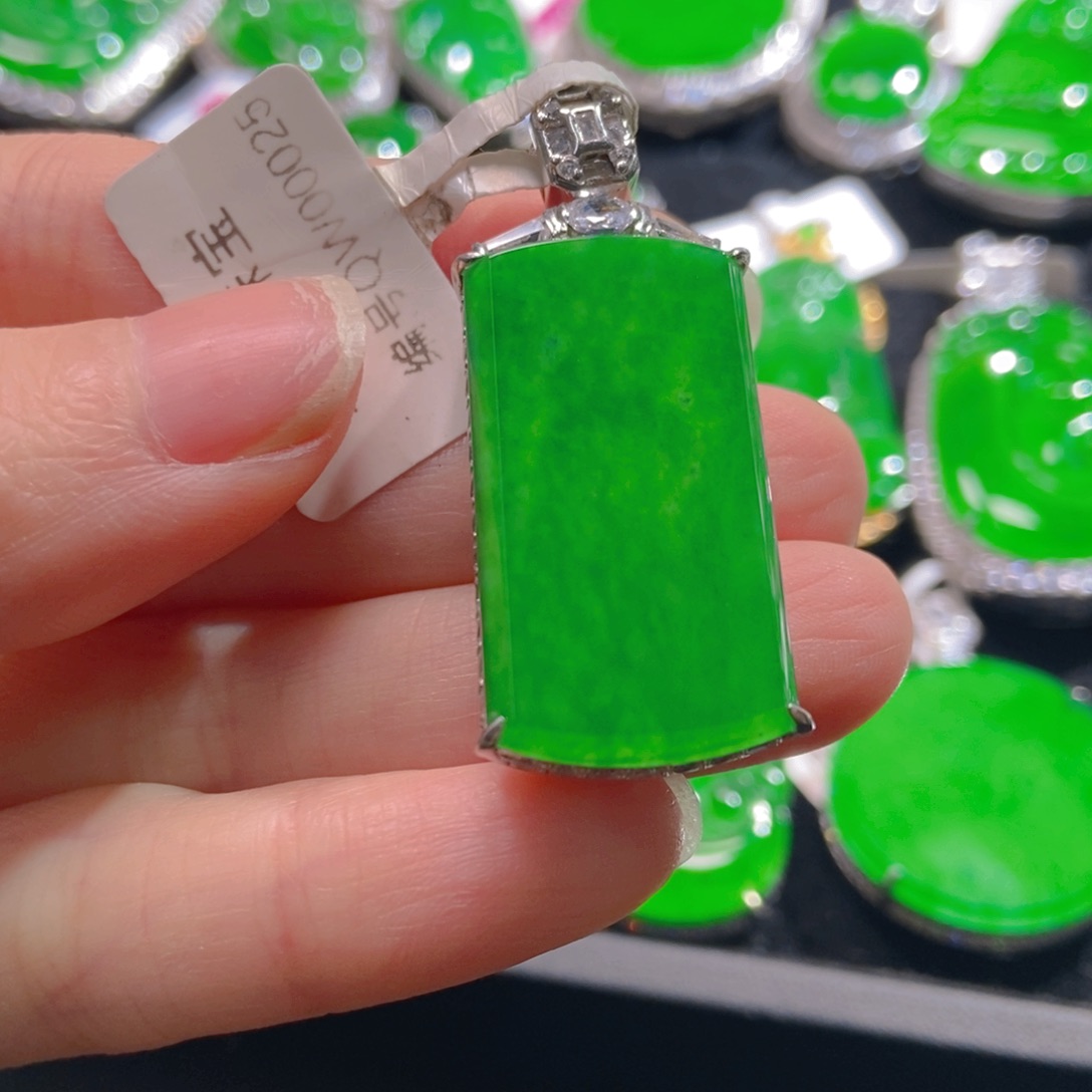 翡翠吊坠(不含链)银S925镶嵌