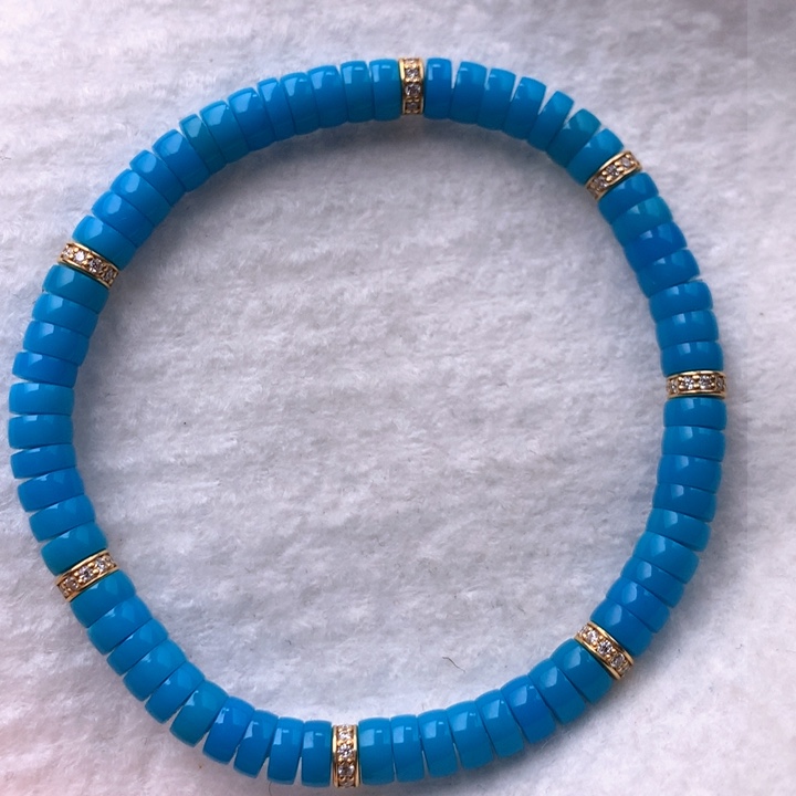 绿松石车挂18K金镶嵌