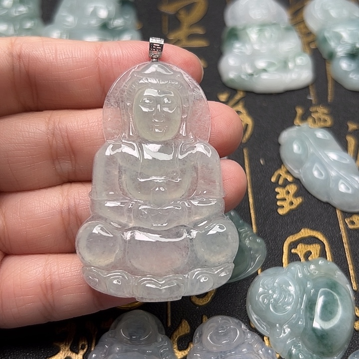 纠***妹翡翠18K金镶嵌颈饰天然翡翠镶嵌18k金