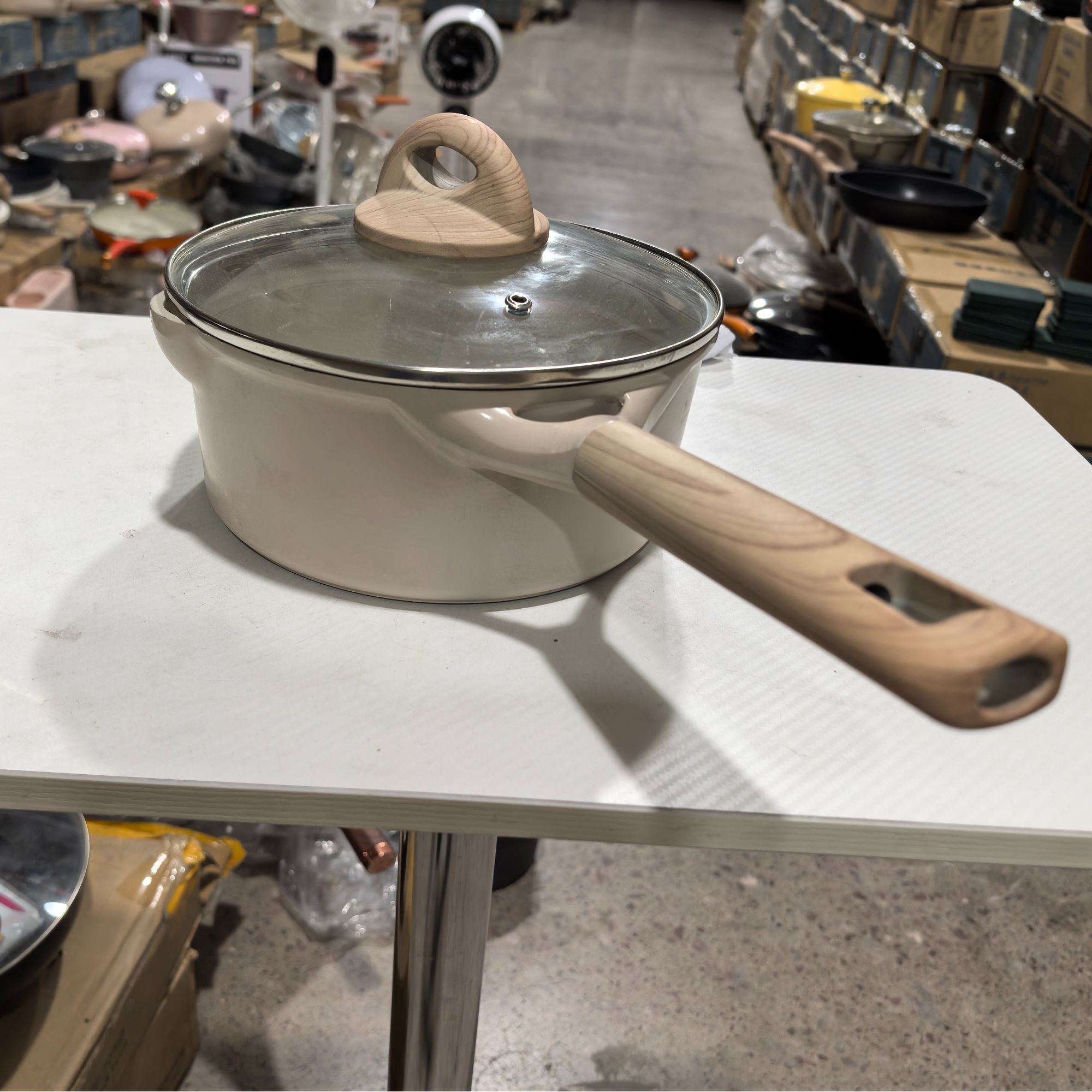 20cm小卡斑鸠色撤柜奶锅陶瓷宝宝辅食锅不挑灶具多功能料理锅微瑕