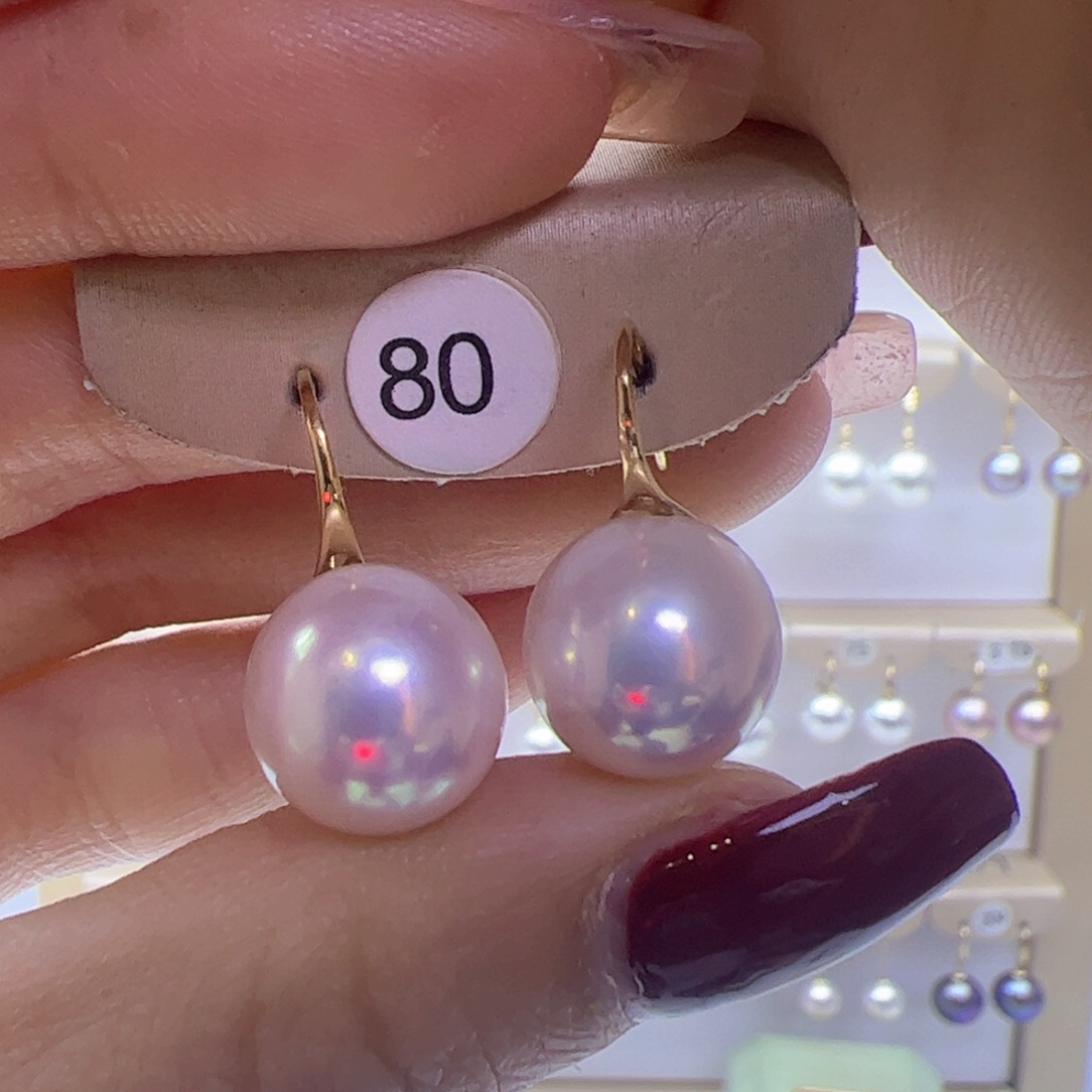 淡水珍珠耳饰18K金镶嵌