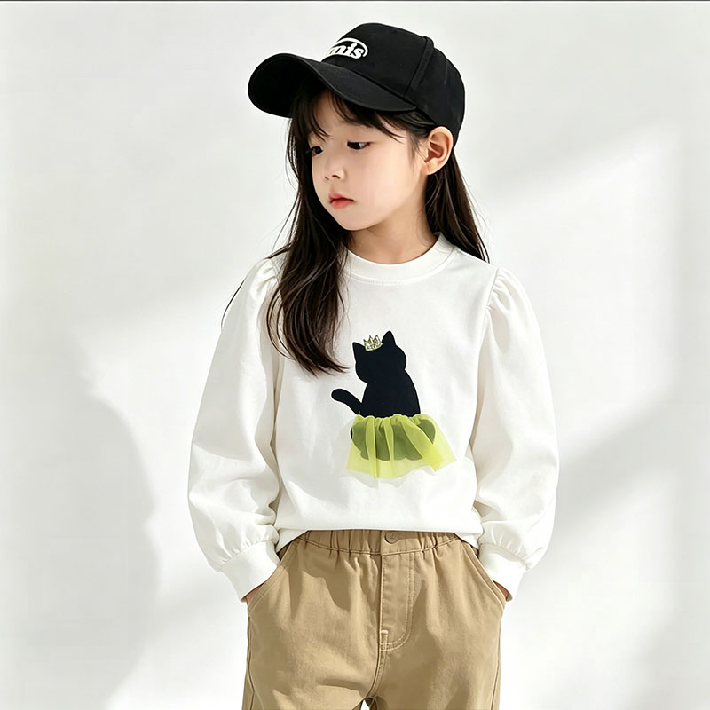 【小飞象】2501黑色小猫圆领卫衣862263