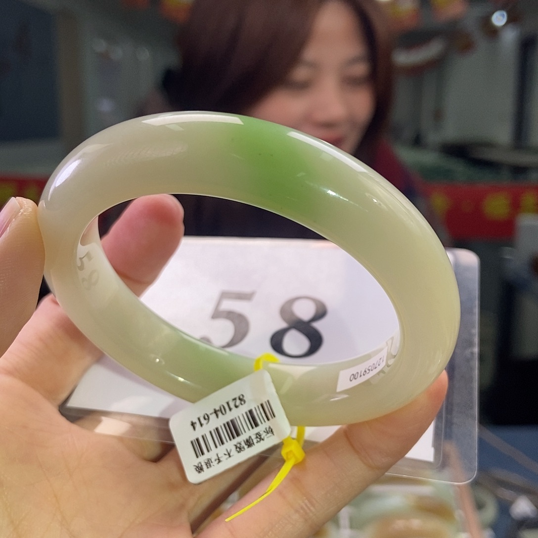 和田玉（翠青玉）手镯未镶嵌美**~