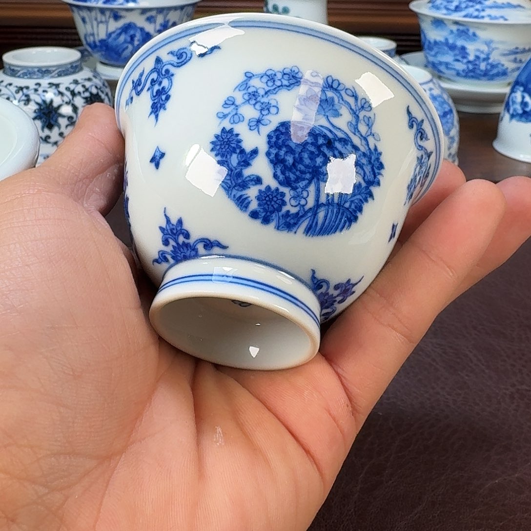 瓷片高****文当代景德镇陶瓷手绘茶具