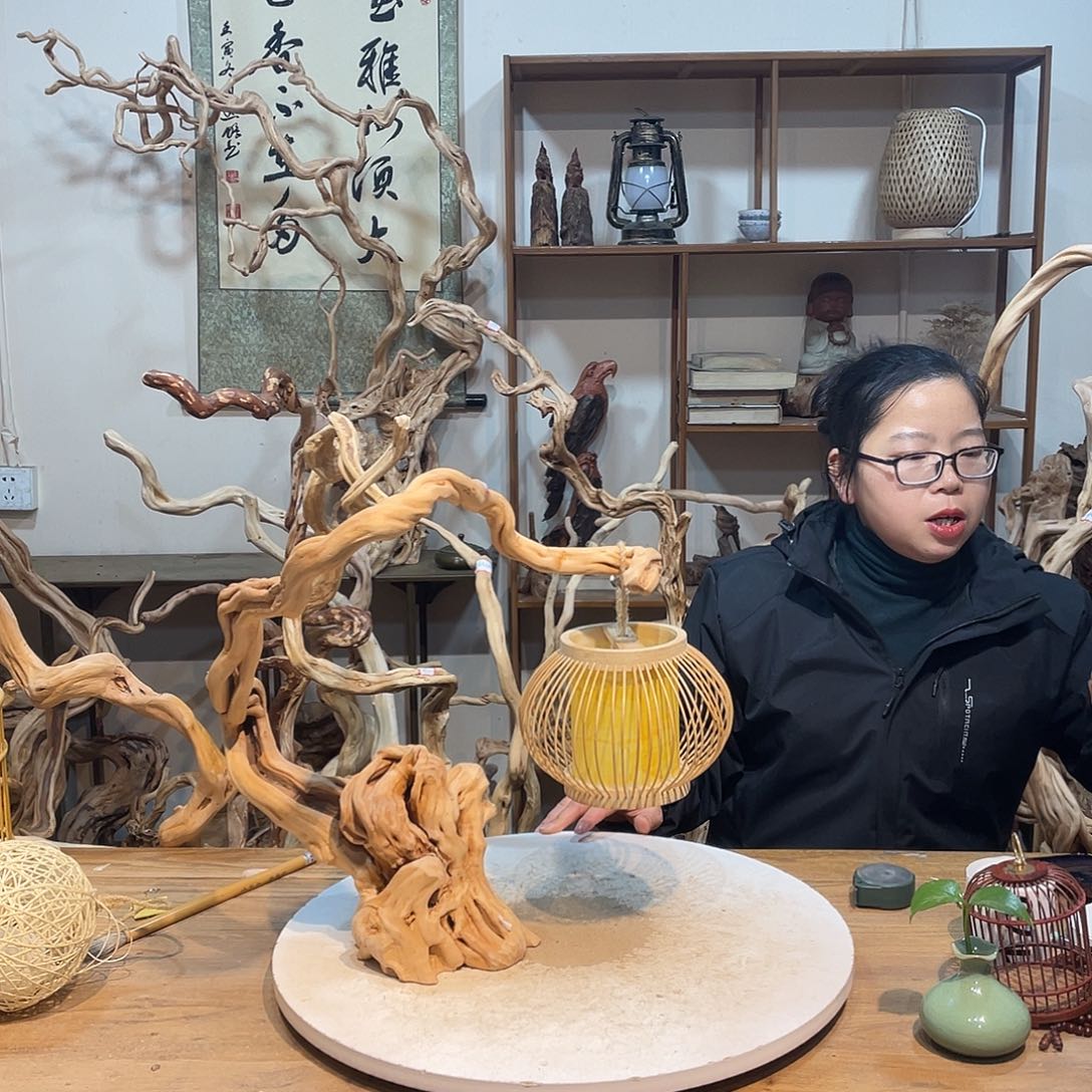 香杉木杜鹃根根艺摆件