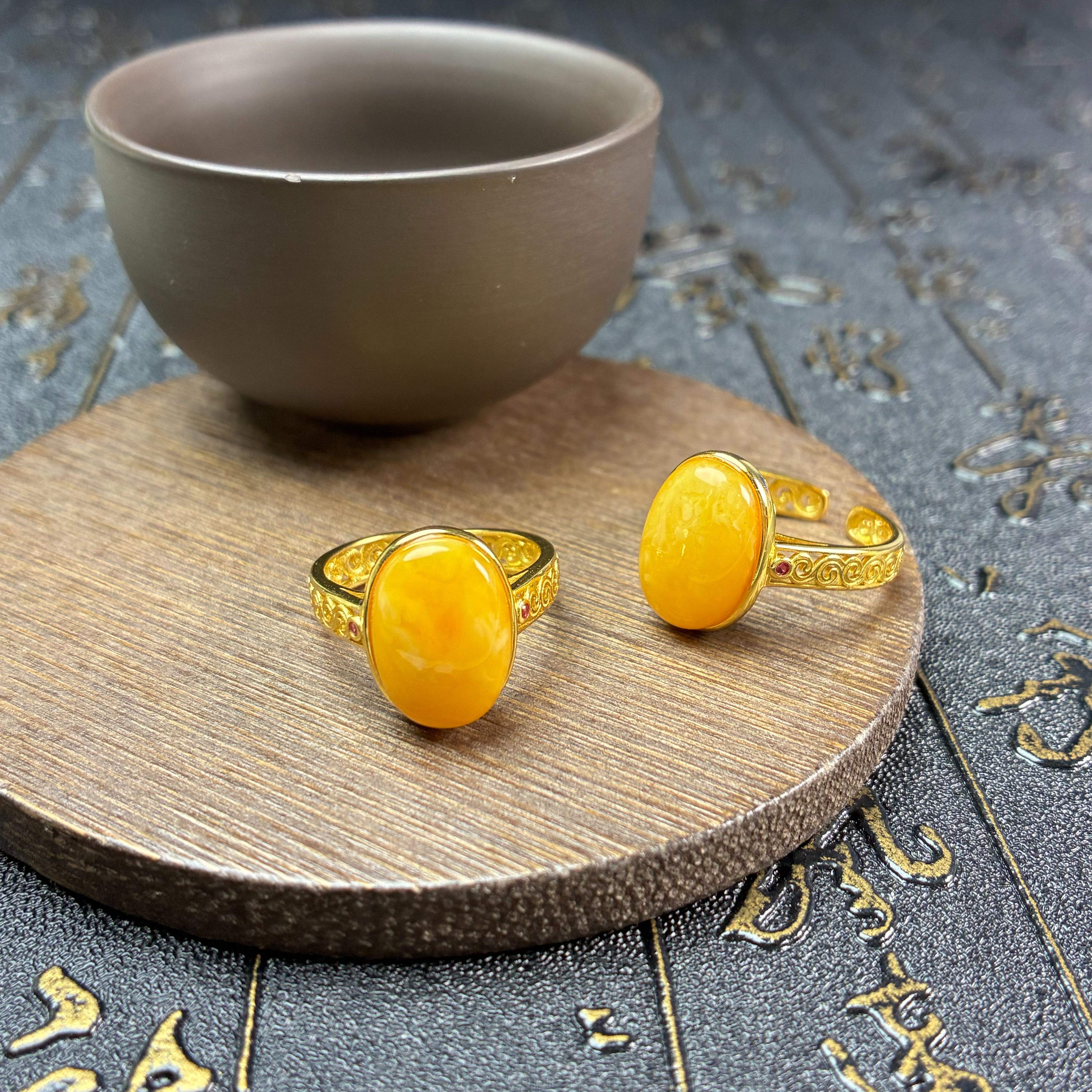 蜜蜡戒指【小北质检】ZJH935Z6多样性发一