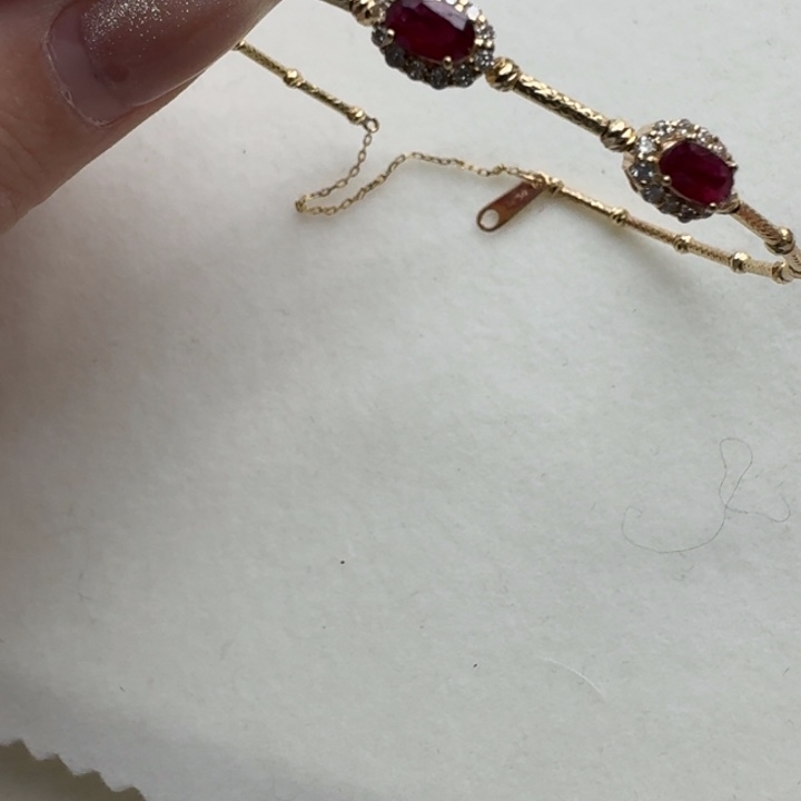 钻石手镯18K金镶嵌成品