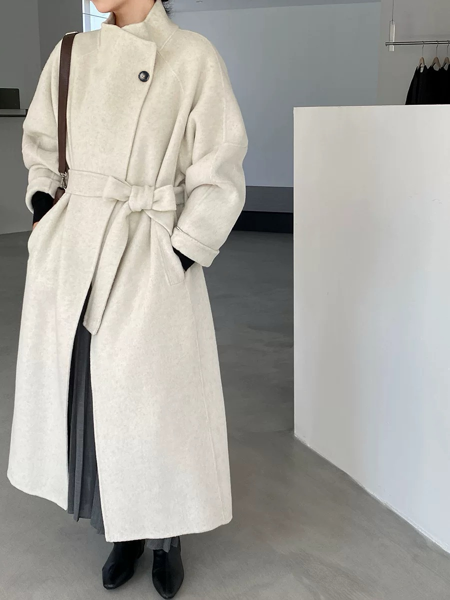 双面羊毛加羊绒大衣女2025秋冬新款韩系高级感独特气质羊毛呢外套