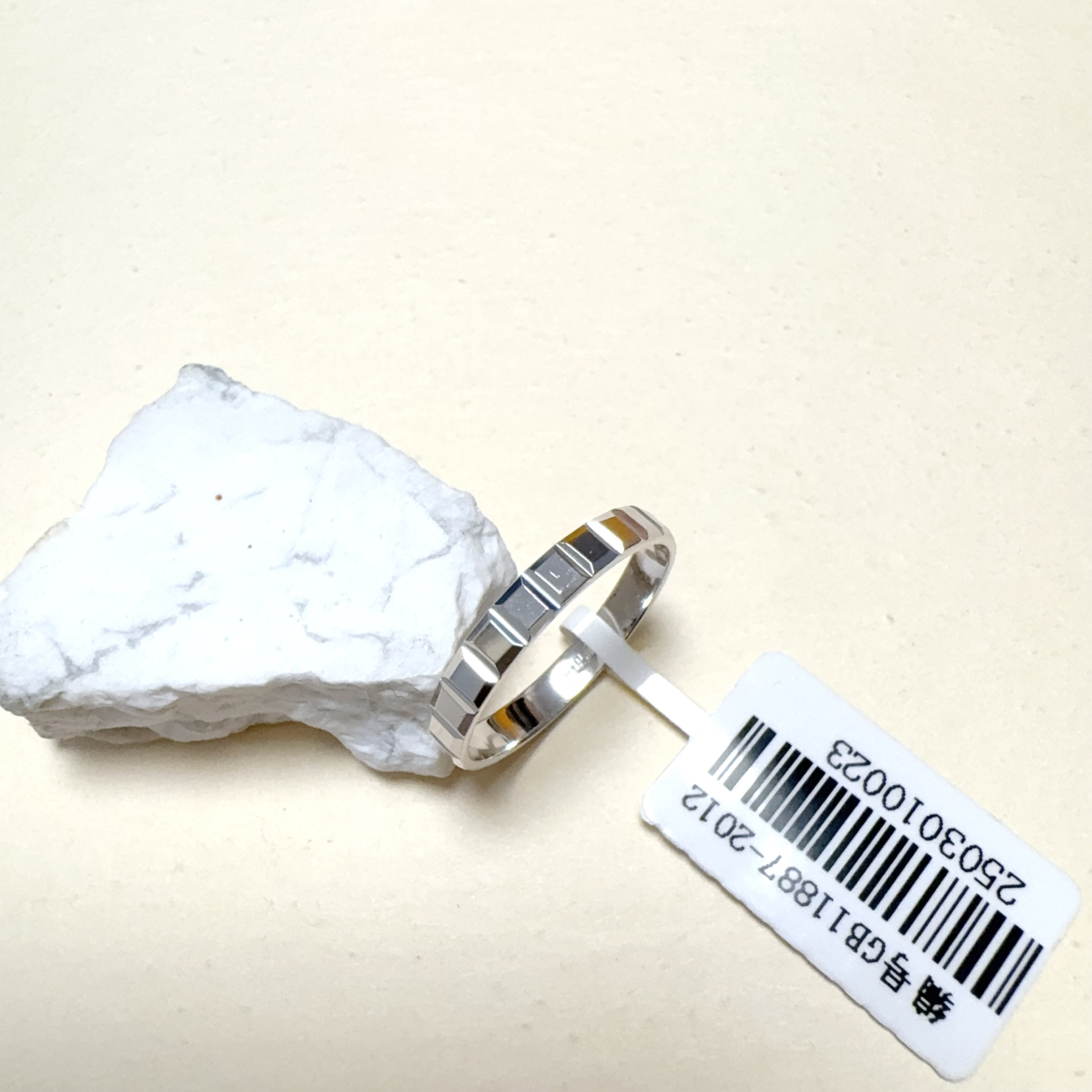 铂金pt950戒指几何方格小冰块光面方糖戒指经典简约宽约2.7