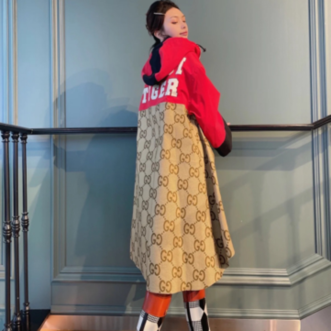99新 GUCCI/古驰 GUCCI SS22 双G拼色大衣女款 38码/A02981剪标款