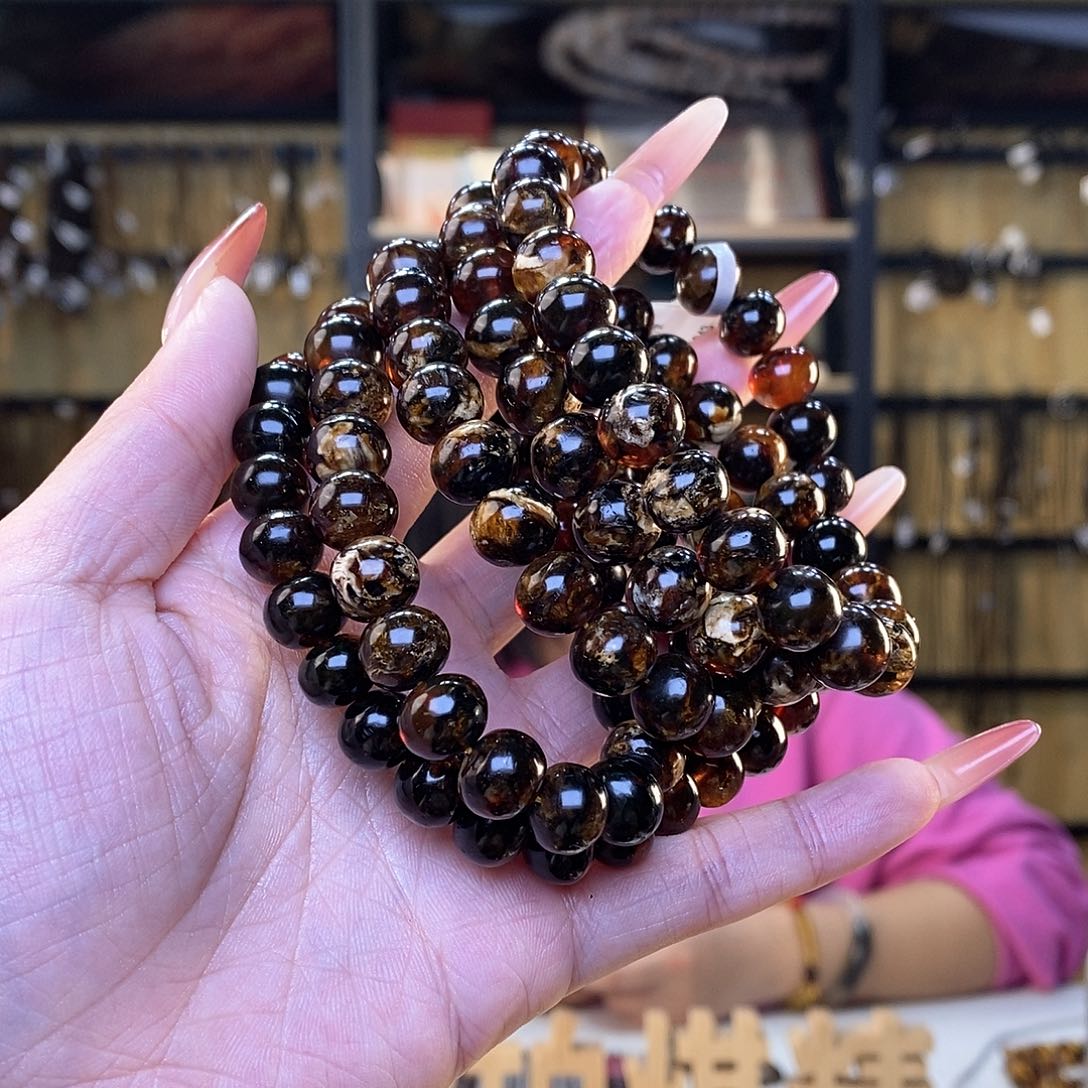 琥珀裸石未镶嵌@***沙10m花珀