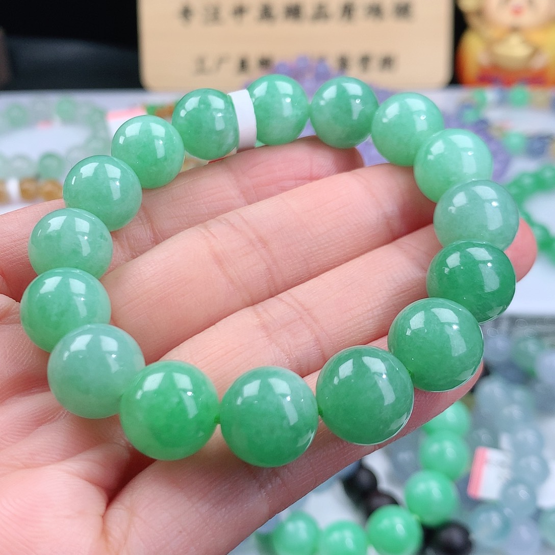 翡翠手链未镶嵌卡12mm