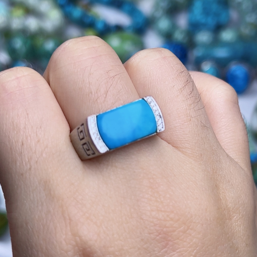 银S925镶嵌绿松石珠宝奇石