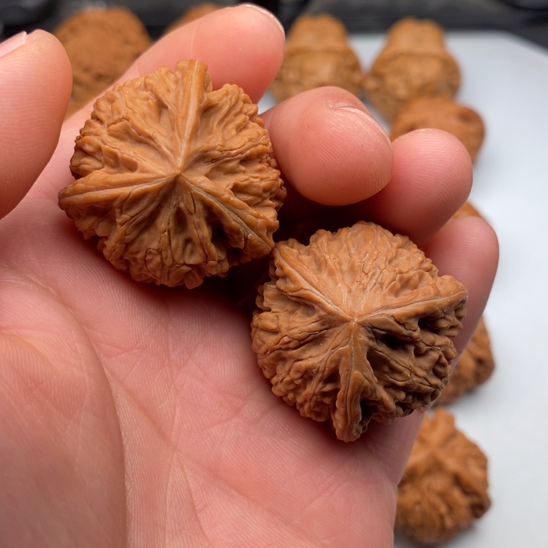 文玩核桃把件34+三棱