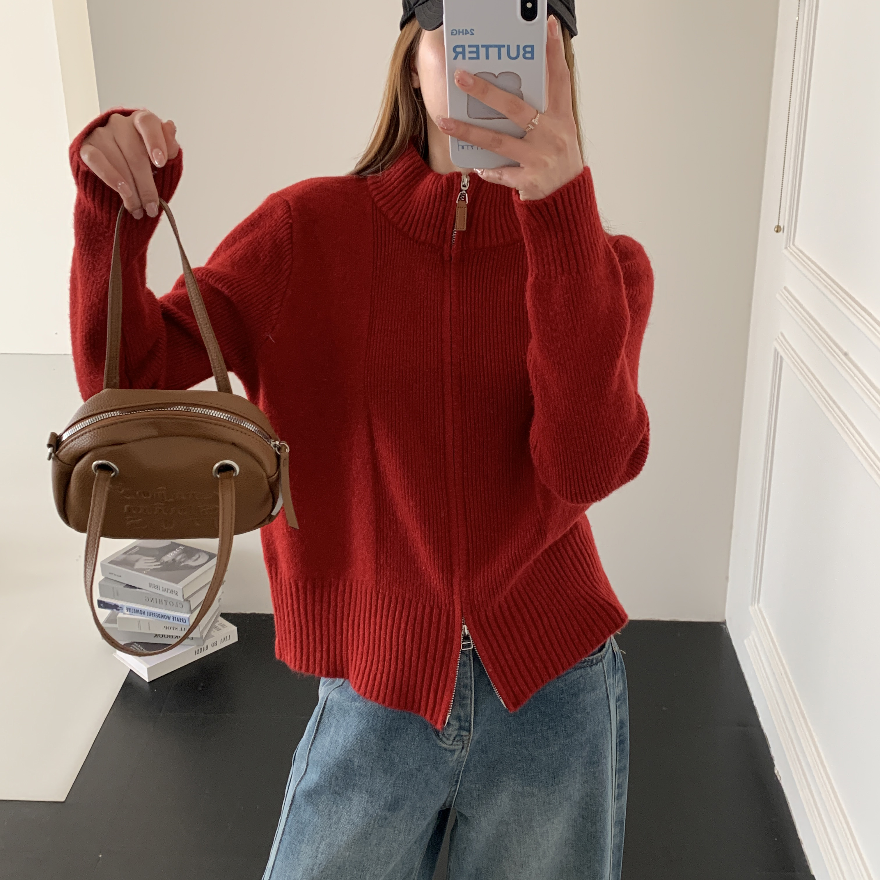 3447【鱼骨线】软糯慵懒温柔风高级感针织毛衣开衫外套百搭时尚