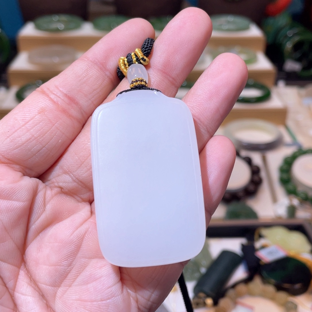 和田玉收藏级白玉无事牌未镶嵌