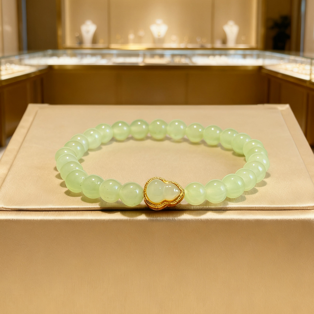 和田玉手串天然玉石串珠葫芦手链女款晴水高级感女士串珠