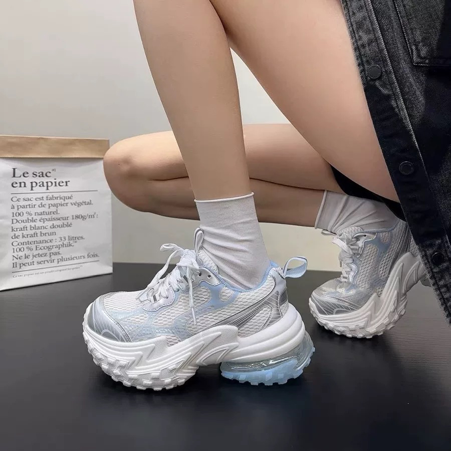 榴莲底网面拼色松糕老爹鞋透气百搭时尚洋气休闲鞋潮A148