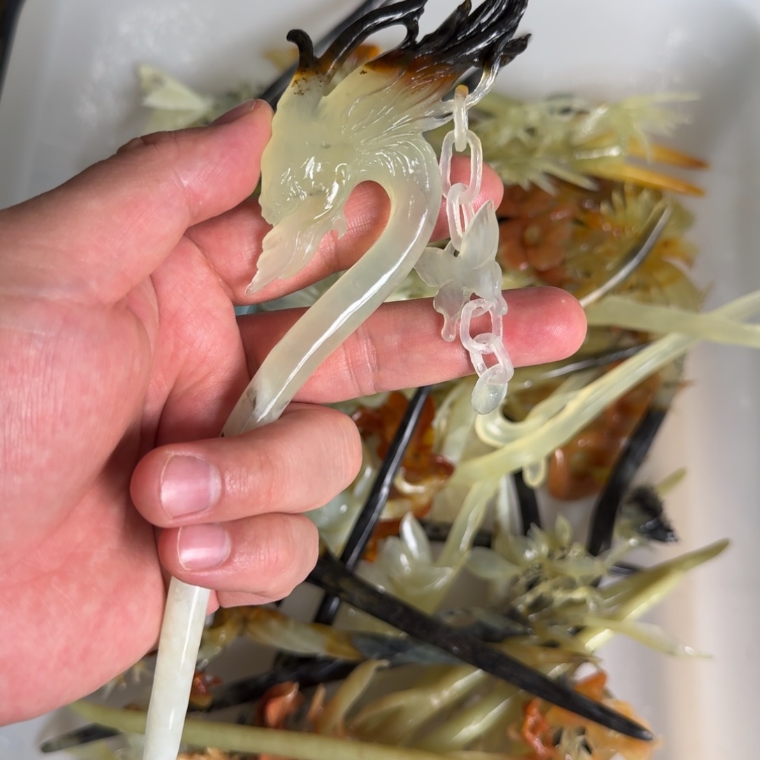 岫玉发簪未镶嵌明君玉簪贼拉好看