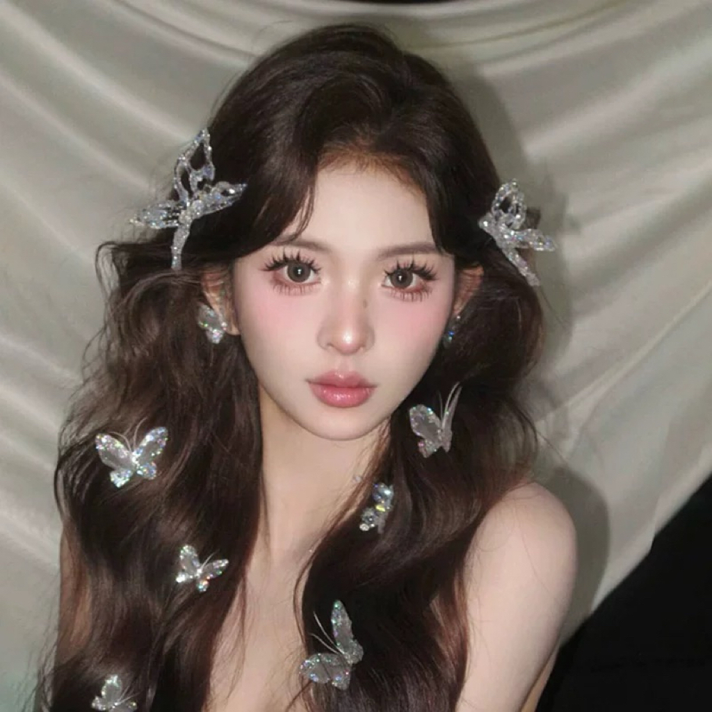 新娘蝴蝶头饰新款韩式高级仙美碎钻蝴蝶结婚白纱婚纱礼服减龄边夹