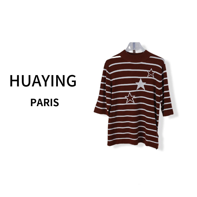 时尚春夏宽松百搭中袖套头毛衫17022