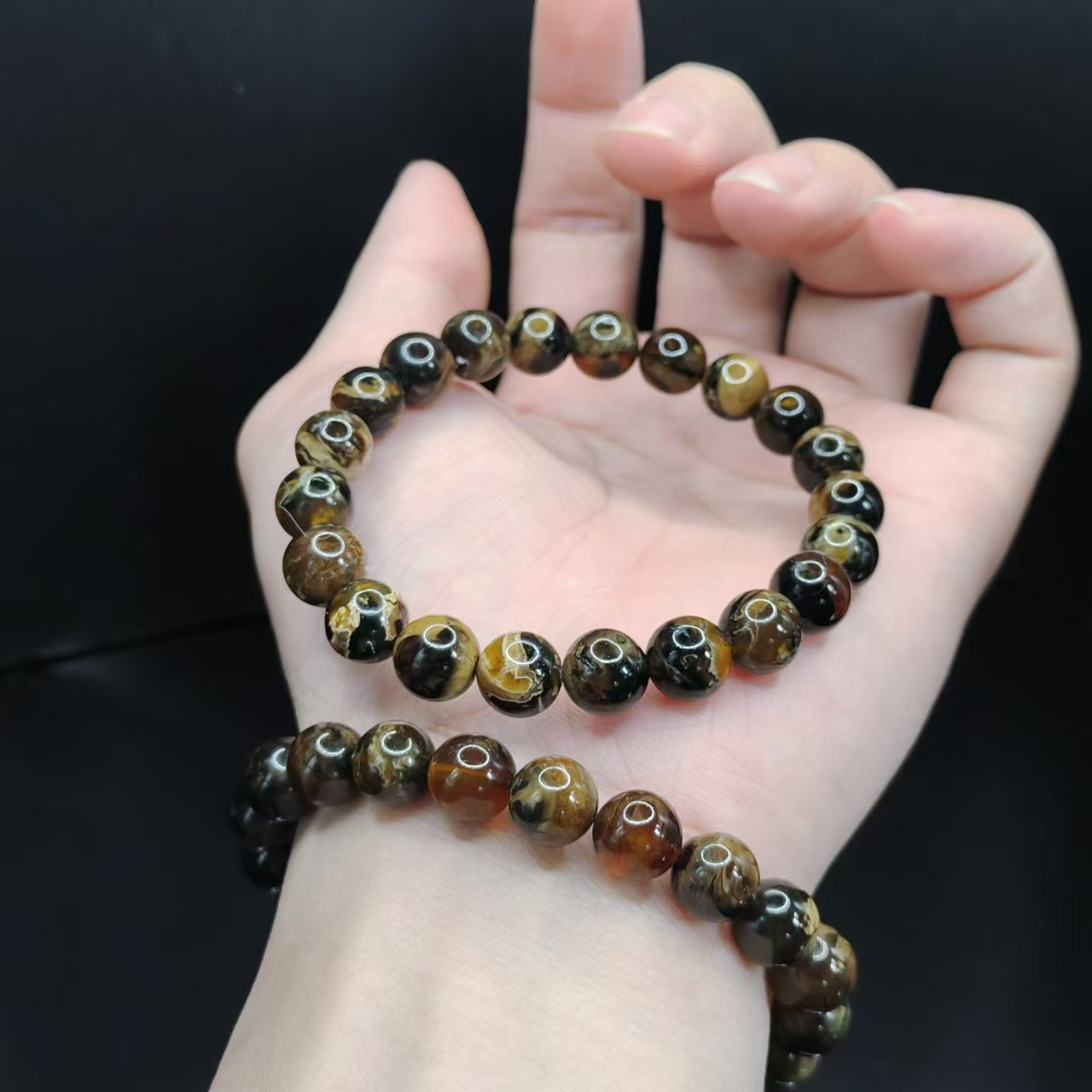 【康康严选】溶洞琥珀单圈手串GS【多样性发其一】约9mm+