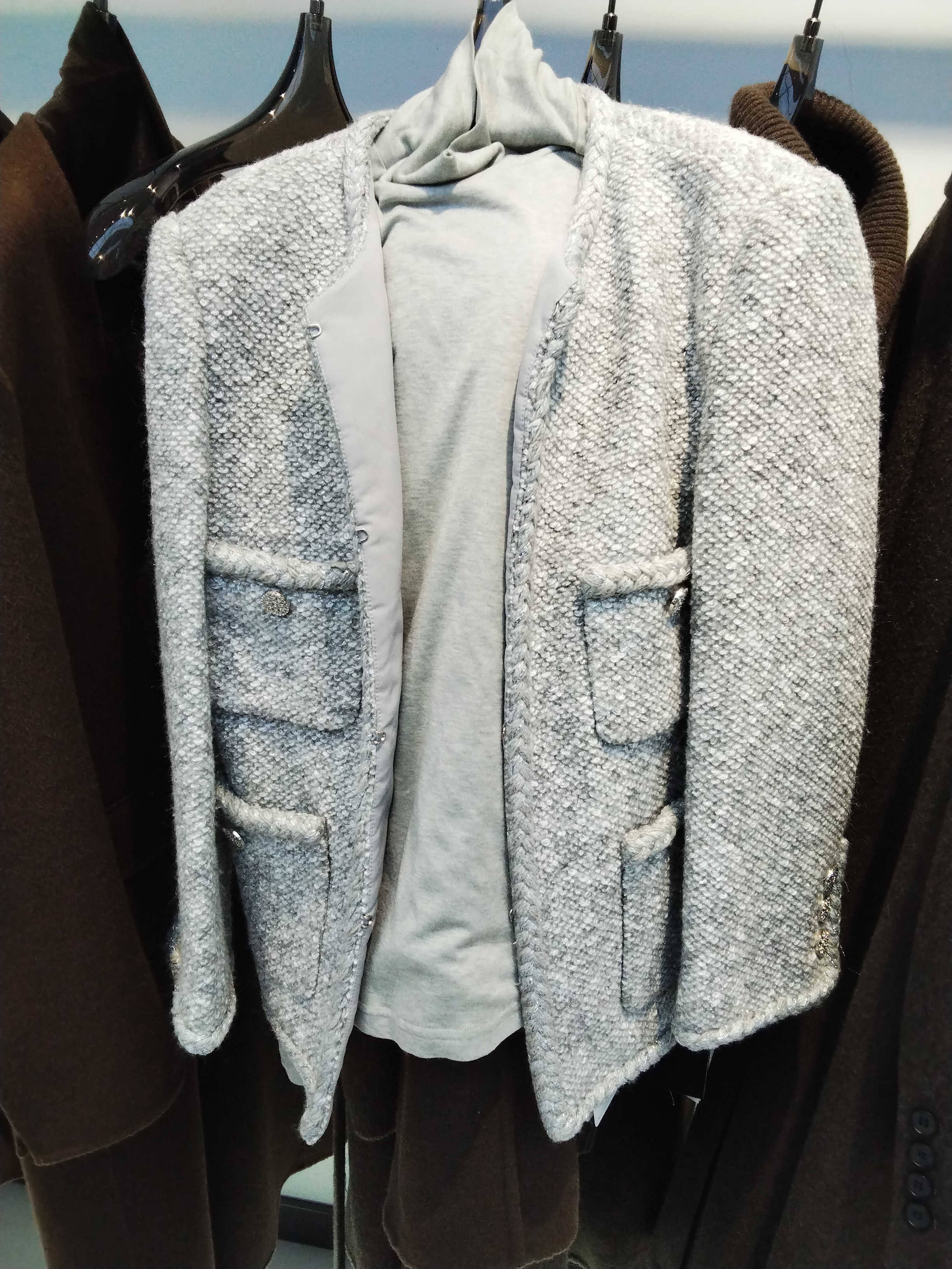 高级感灰色气质小香风呢外套女秋冬加厚宽松大衣