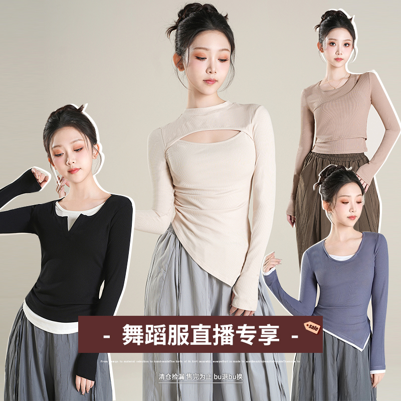 古典舞蹈服练功服女身韵纱衣仙气现代舞中国舞艺考上衣服