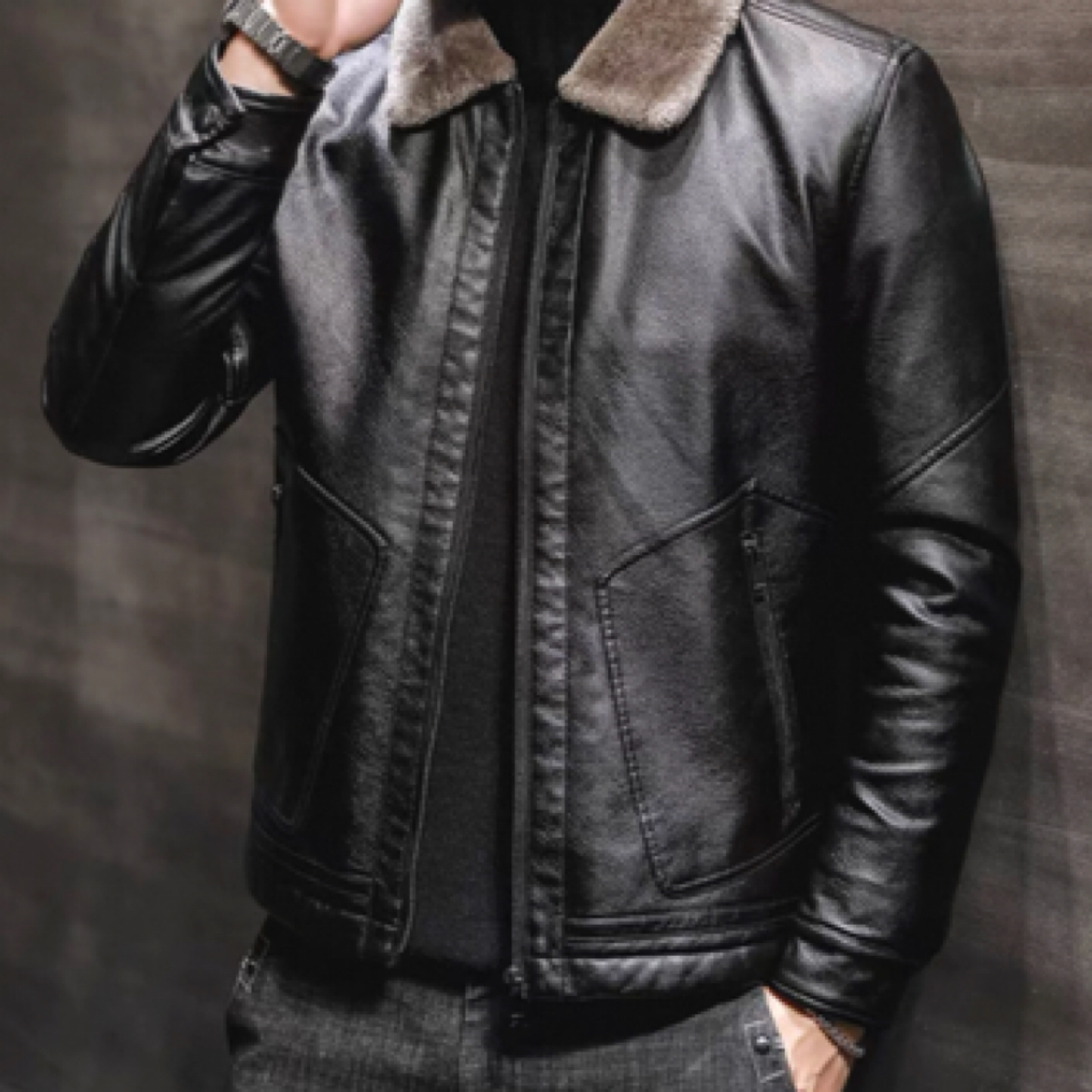 男士库存样衣皮衣