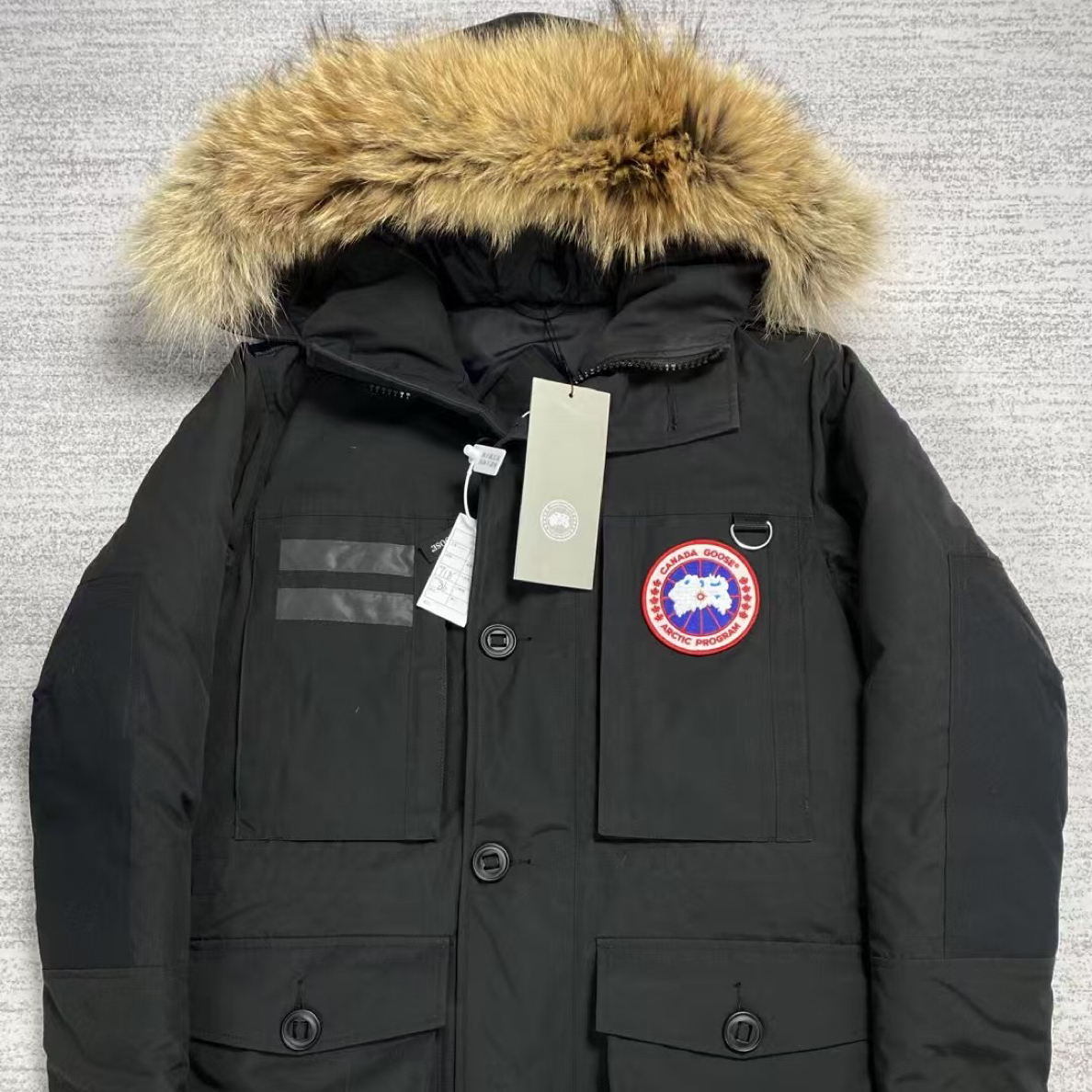 未使用 CANADA GOOSE 加拿大鹅 黑色macculloch雪咒长款羽绒服S