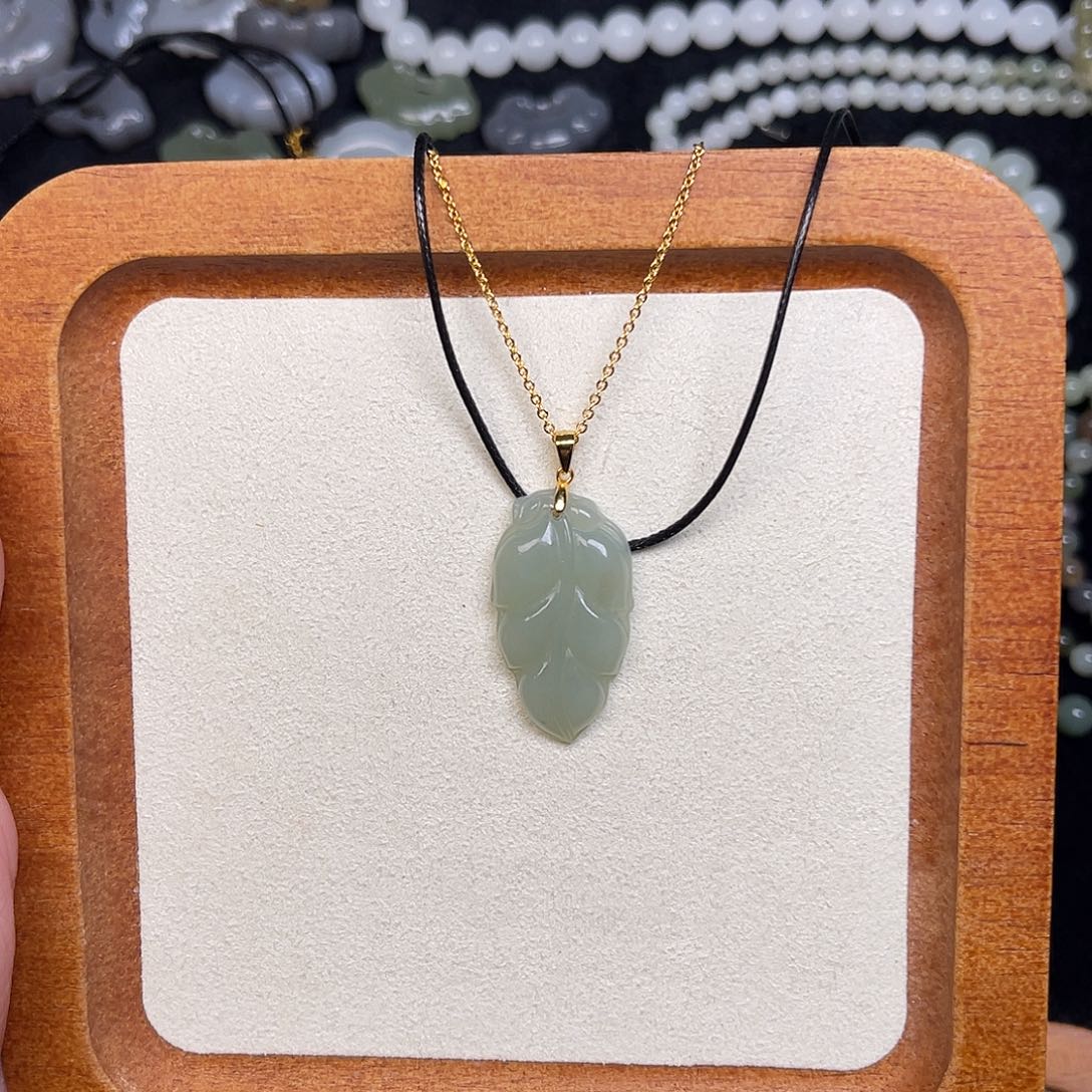 和田玉吊坠(不含链)银S925镶嵌