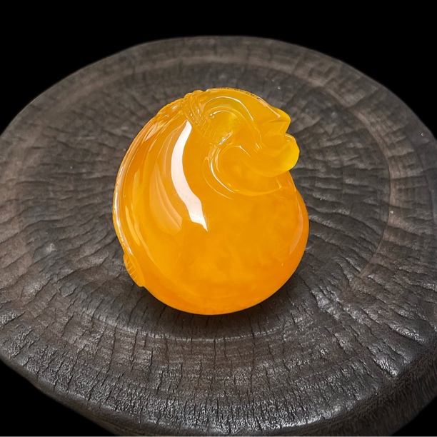 天然琥珀蜜蜡焦皮芬达钱袋子